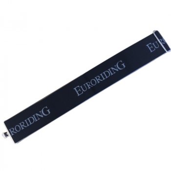 Euroriding Deckengurt elastisch mit ER-Logo, grau/schwarz